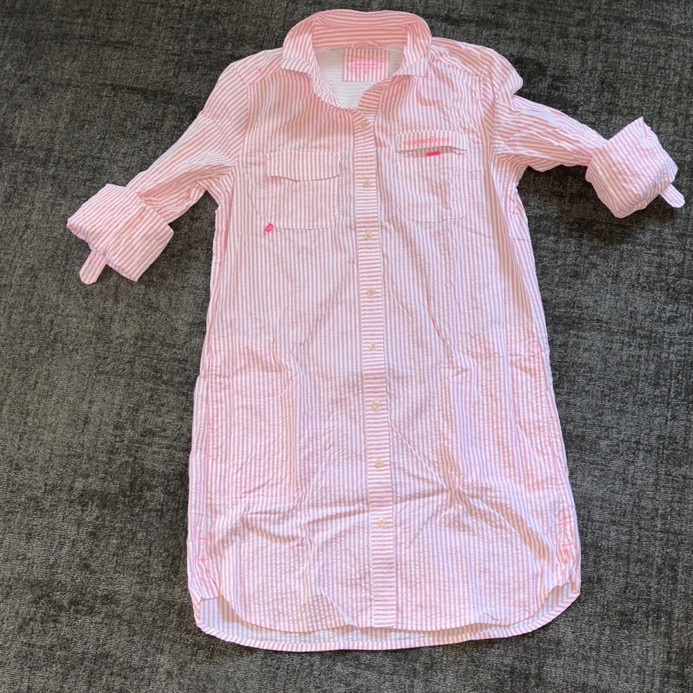 Vineyard Vines Pink Striped Swim Coverup
